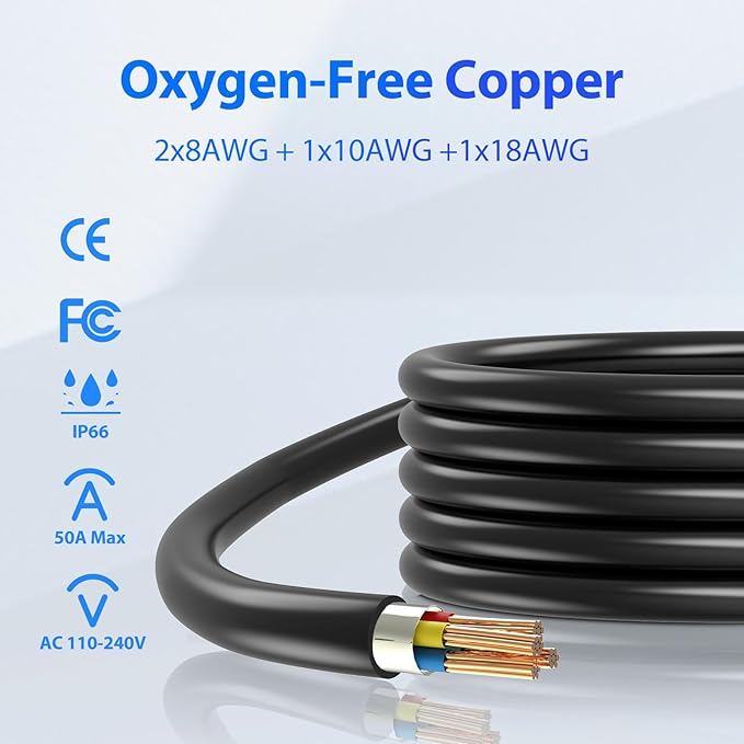 40FT Extension Cord for Tesla, Up to 12KW 50A 240V, NACS Plug, Compatible with Tesla Wall/Destination Connector, EVDANCE EV Charger(not for Tesla Gen 1/Gen 2 Mobile Connectors, Tesla Superchargers)