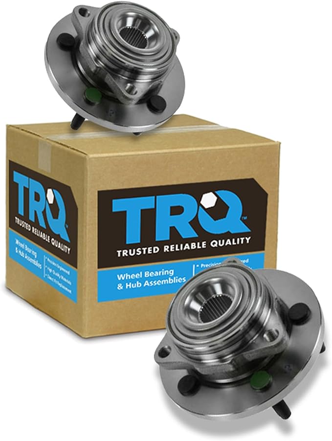 TRQ Front Left and Right Wheel Bearing and Hub Assembly Set 2 Piece Compatible with 2005-2010 Dodge Dakota with 2 Wheel ABS Brakes 2006-2008 Mitsubishi Raider with 2 Wheel ABS Brakes 2009 Raider