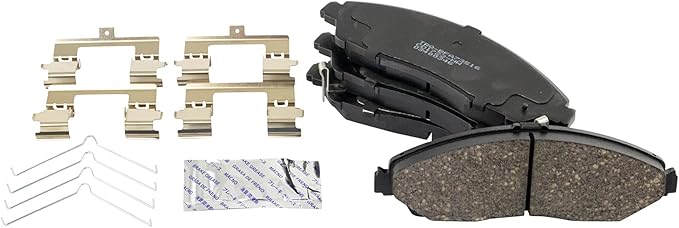 TRQ Front Brake Pads Ceramic Hardware Wear Sensor Compatible with 2014-2020 Acura MDX 2016-2022 Honda Pilot 2017-2021 Ridgeline