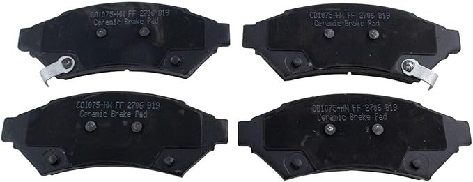 TRQ Front Brake Pads Ceramic Hardware Compatible with 2005-2008 Buick LaCrosse 2005-2007 Terraza 2005-2009 Chevrolet Uplander 2005-2008 Pontiac Grand Prix 2005-2006 Montana 2005-2007 Saturn Relay