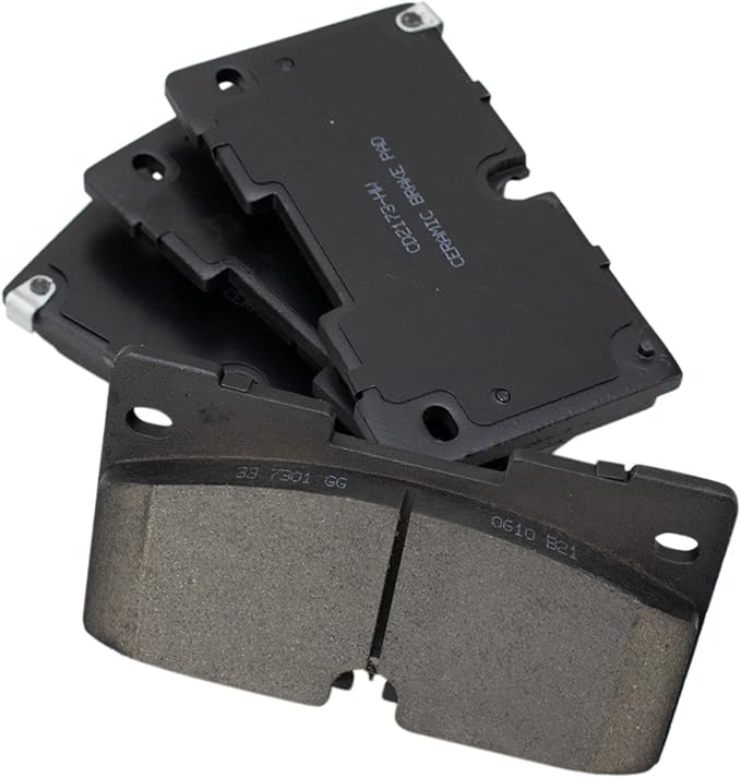 TRQ Front Ceramic Brake Pad Set Compatible with 24 Chevrolet Silverado 1500 with Brake Code J61 24 GMC Sierra 1500 with Brake Code J61
