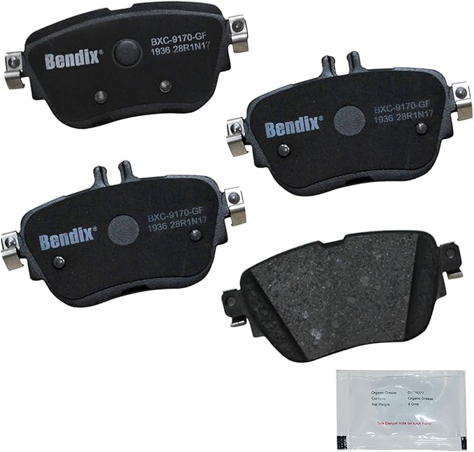 Bendix Priority1 CFC1936 Ceramic Rear Brake Pads for Mercedes-Benz E200 2020-2016, E250 2019-2018, E300 2019-2017, E350 2022-2020