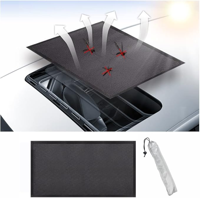 VARGTR Car Sunroof Sunshade, Sun Shade Magnetic Net,Car Roof Cover for Overnight Camping,Breathable Mesh Magnetic Sunroof Screen,UV Sun Protection for Baby Kids Breastfeeding When Parking on Trips