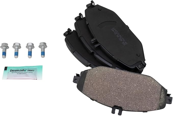 TRQ Front Ceramic Brake Pad Set Compatible with 15-20 Mercedes-Benz C300 4Matic 18-19 E300 without Sport Package