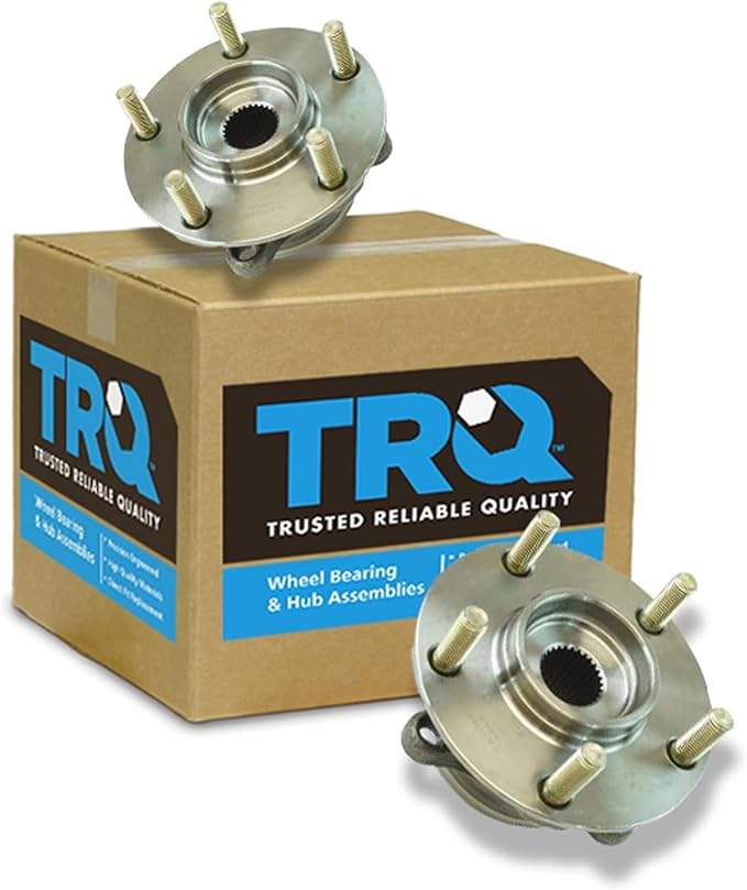 TRQ Front Left and Right Wheel Bearing and Hub Assembly Set 2 Piece Compatible with 09-15 Mitsubishi Lancer Ralliart 10-15 Lancer Evolution MR 10-15 Lancer Evolution GSR 12-15 Lancer SE