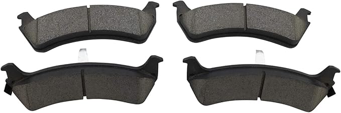 TRQ Rear Brake Pads Ceramic Hardware Wear Sensor Compatible with 1995-2001 Ford Explorer 2001-2003 Explorer Sport 2003-2005 Explorer Sport Trac 1998-2002 Ranger 1997-2001 Mercury Mountaineer