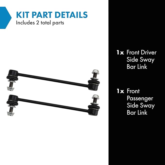 TRQ Front Driver and Passenger Side Sway Bar Link Set 2 Piece Compatible with 20-22 Toyota Highlander 19-24 RAV4 21-24 RAV4 Prime 21-24 Venza