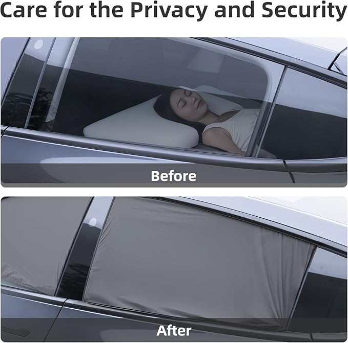 2025 Tesla Model Y Juniper Camping Privacy Curtains, 8PCS Full Window Sunshade for Sleeping, Road Trips & Outdoor Travel
