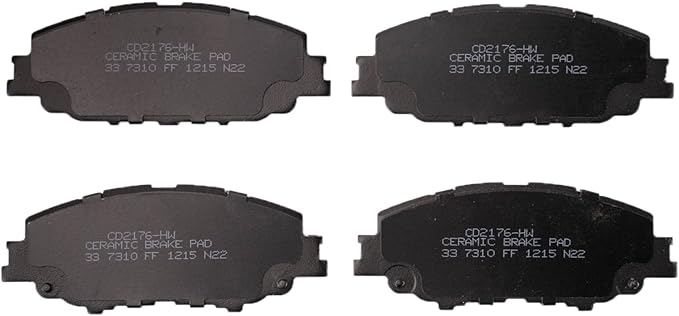 TRQ Front Ceramic Brake Pad Set Compatible with 19 Toyota Corolla Hatchback 20-22 Prius Prime 23-24 Prius 20-21 Corolla L LE SE SE Nightshade XLE XSE 21 Corolla SE Apex XSE Apex 22-24 Corolla