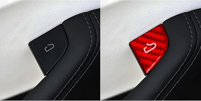frani Exterior Door Handle Covers/Interior Door Switch Covers/Trunk Button Cover 3Pcs Red Designed for Tesla Model 3 Highland 2024-2026/Model Y Juniper 2025-2026