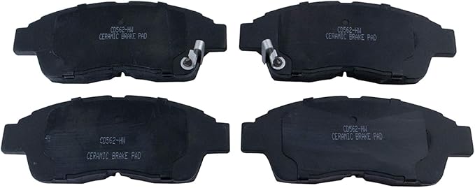 TRQ Front Brake Pads Ceramic Hardware Wear Sensor Compatible with 1993-1997 Geo Prizm 1992-2001 Toyota Camry 1994-1997 Celica Corolla 1996-2000 RAV4