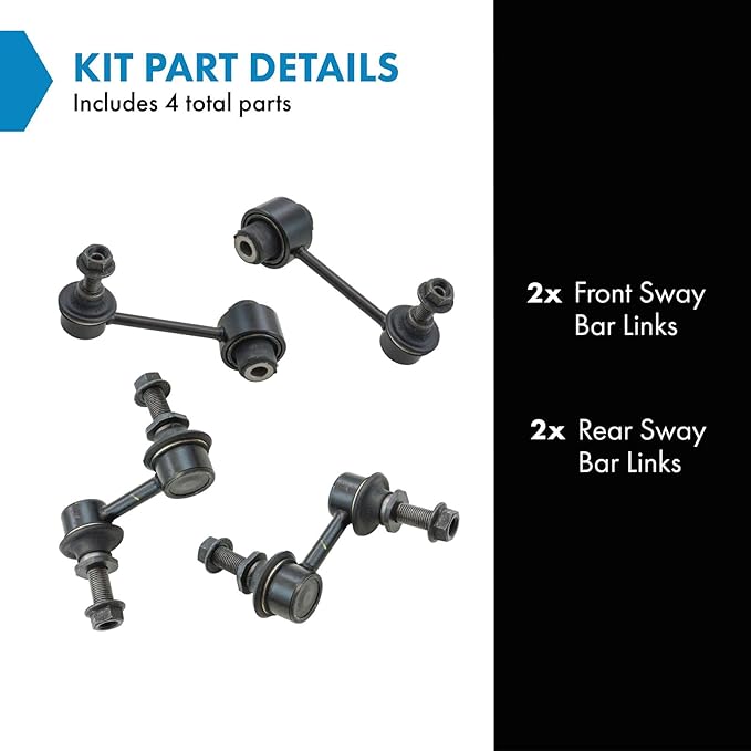 TRQ Front and Rear Driver and Passenger Side Sway Bar Link Set 4 Piece Compatible with 10-14 Subaru Outback 13-15 Subaru XV Crosstrek 14-18 Subaru Forester 16-17 Subaru Crosstrek