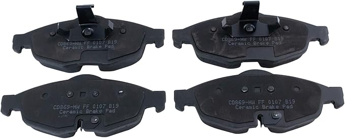 TRQ Front Brake Pads Ceramic Hardware Wear Sensor Compatible with 2001-2006 Chrysler Sebring 2001-2006 Dodge Stratus