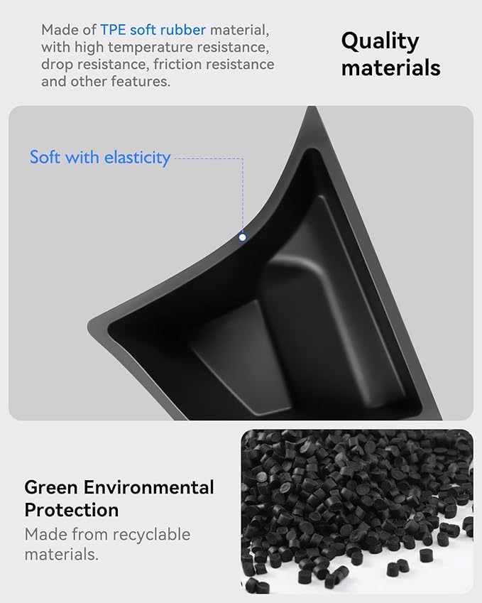 Trunk Organizer for 2024 2026 Tesla Model 3 Highland Accessories Rear Trunk Storage Bins Side Box with Lids for 2026 2025 Model 3 Interior Accessories TPE Material Waterproof Odorless 2 PCS