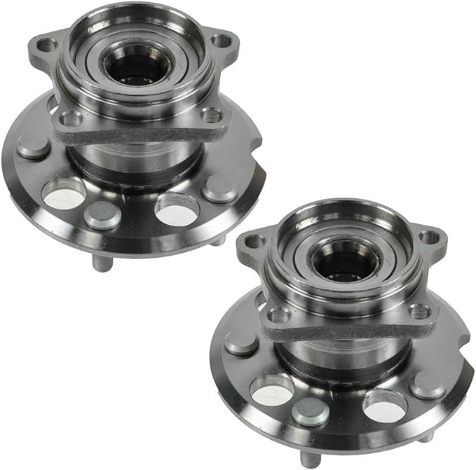 TRQ Rear Left and Right Wheel Bearing and Hub Assembly Set 2 Piece Compatible with 2001-2005 Toyota RAV4 All Wheel Drive