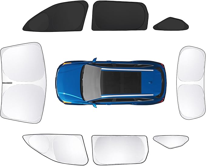 8pcs Car Window Shades for Kia Sorento SUV 2021-2025 Accessories,Windshield Side Rear Full Sunshade,Sun Visor UV Blocking, Privacy Protection and Blackout for Camping Outdoor