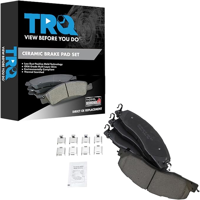 TRQ Front Brake Pads Ceramic Compatible with 2009-2010 Dodge Ram 2500 3500 2012 1500 2011-2018