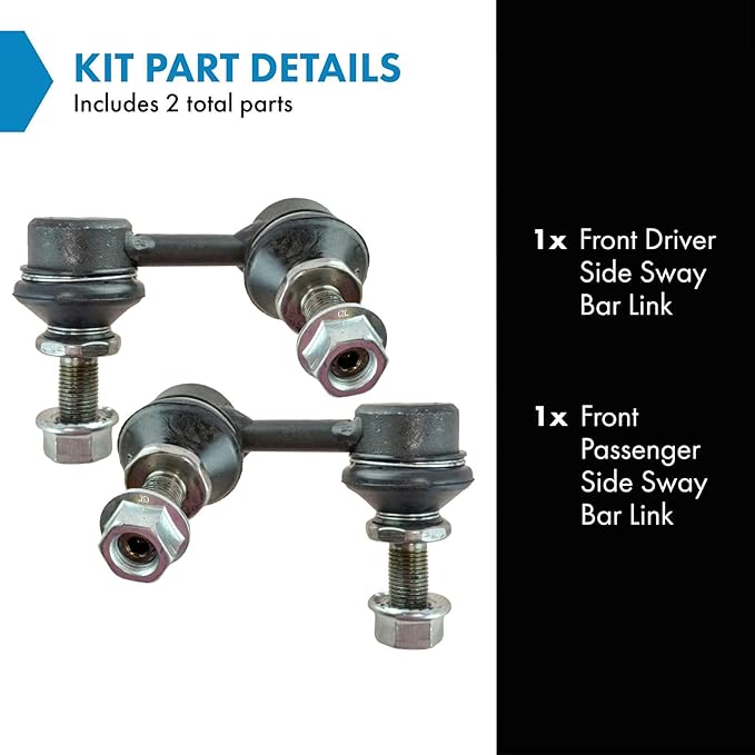 TRQ Front Driver and Passenger Side Sway Bar Link Set 2 Piece Compatible with 2005-2021 Nissan Frontier 2005-2012 Pathfinder 2005-2015 Xterra 2009-2012 Suzuki Equator