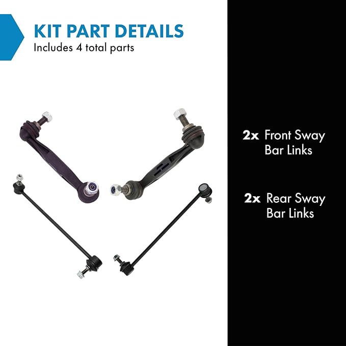 TRQ 4pc Front & Rear Suspension Sway Bar End Link Kit Set Direct Fit for BMW