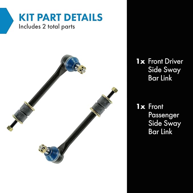 TRQ Front Sway Bar Stabilizer Link Set Compatible with 1991-2000 Chevrolet C3500 1985-1999 P30 GMC P3500