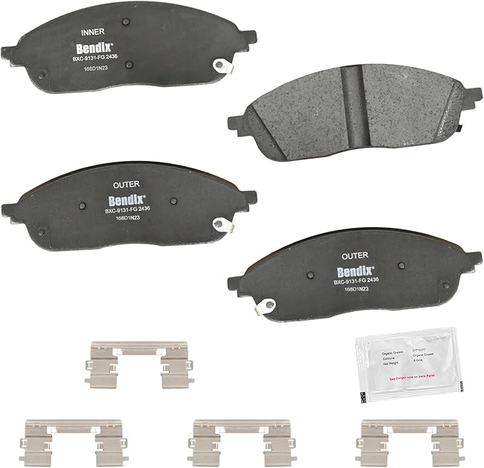 Bendix Priority1 CFC2436 Ceramic Front Brake Pads for Jeep Grand Cherokee 2024-2023, Grand Cherokee L 2024-2021
