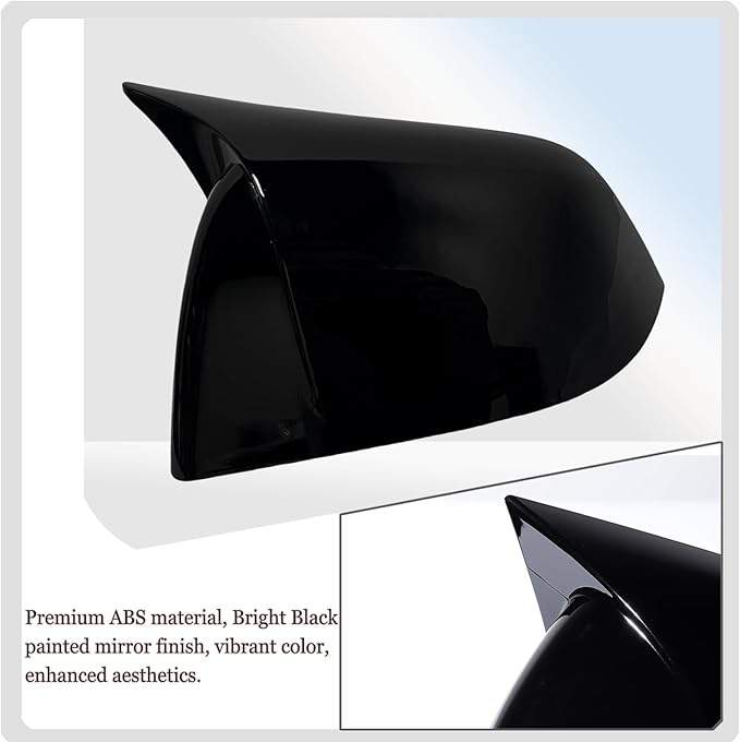 Side Mirror Cover,for Tesla Model Y 2021-2024，2PCS Turn Signal housing Cover Sets car Accessories -Bright Black（Not Fit 2025 Juniper）