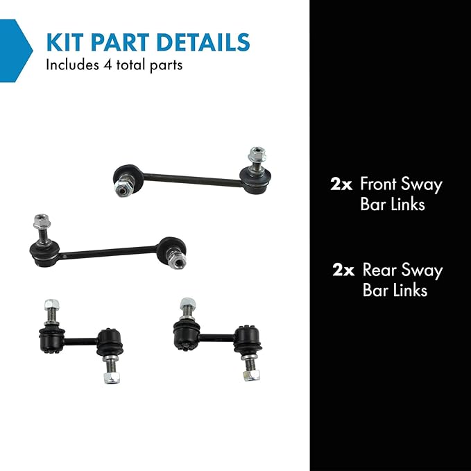 TRQ Front and Rear Sway Bar Link Set Compatible with 2009-2014 Acura TL