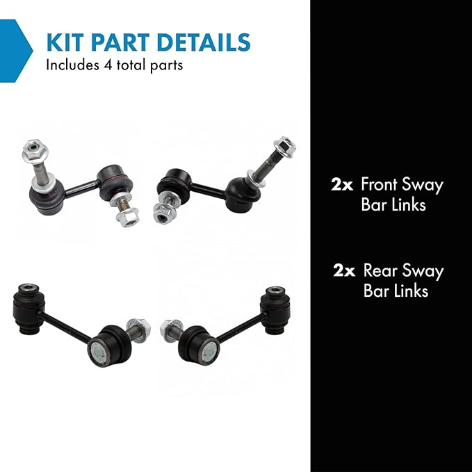 TRQ Front and Rear Sway Bar Link Set 4 Piece Compatible with 06-08 Lexus IS250 Rear Wheel Drive 06-08 IS350 08-14 IS F