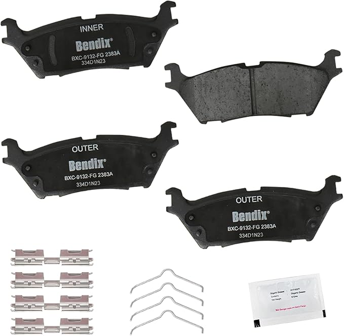 Bendix Priority1 CFC2383A Ceramic Rear Brake Pads for Ford F-150 Lightning 2024-2023