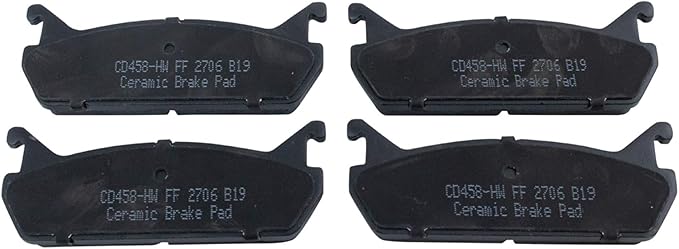TRQ Rear Brake Pads Ceramic Hardware Compatible with 1991-1996 Ford Escort 1990-1993 Mazda Miata 1990-1994 Protege 1991-1996 Mercury Tracer