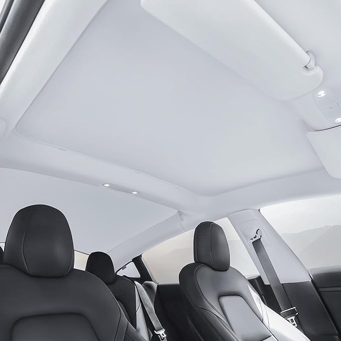 2025 2024 Model 3 Sunshade for Tesla Upgrade,No Sagging No Gaps Insulation Heat & UV Protection Glass Roof Sunshade Highland Accessoires