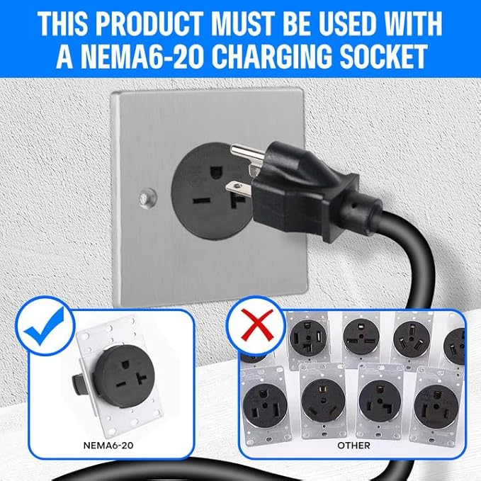 Portable Level 2 Ev Charger for All SAE J1772 EVs, 25ft ETL Listed Electric Vehicle Charger, Smart Adjustable 6-16A,120-240V, Timer Function,Weatherproof IP66 with NEMA 6-20 Plug
