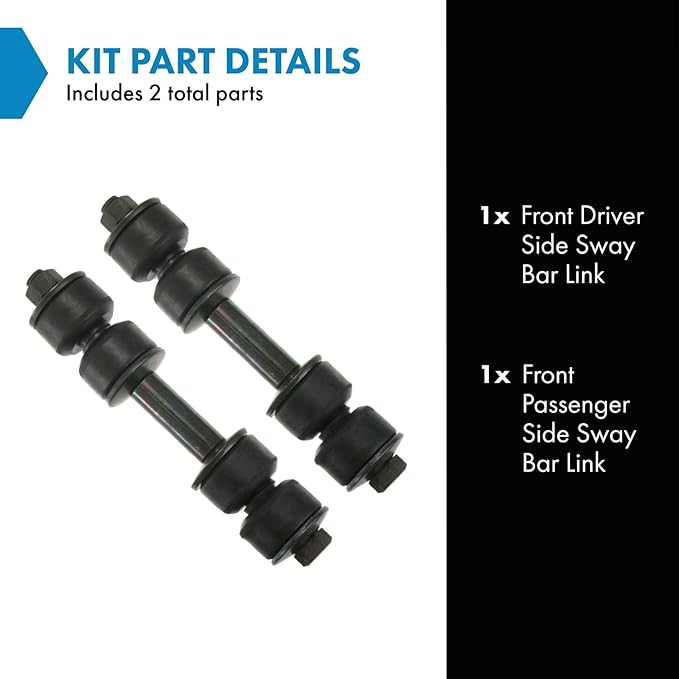 TRQ Front Sway Bar Link Kit Pair Set of 2 for Ford Cadillac Olds Chevy Dodge Buick