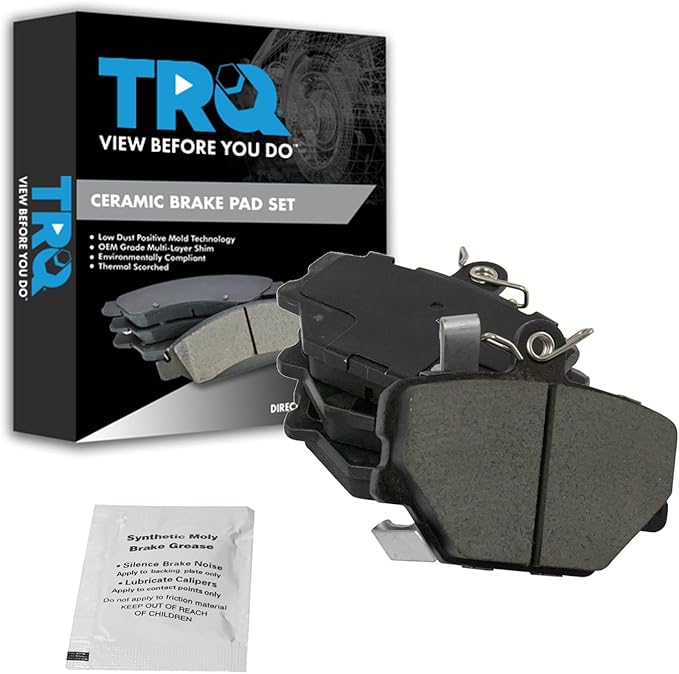 TRQ Front Brake Pads Ceramic Compatible with 2008-2016 Smart Fortwo