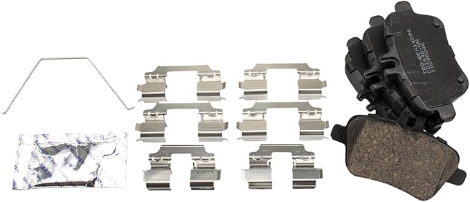 TRQ Rear Ceramic Brake Pad Set Compatible with Mercedes B250e CLA250 SLK300
