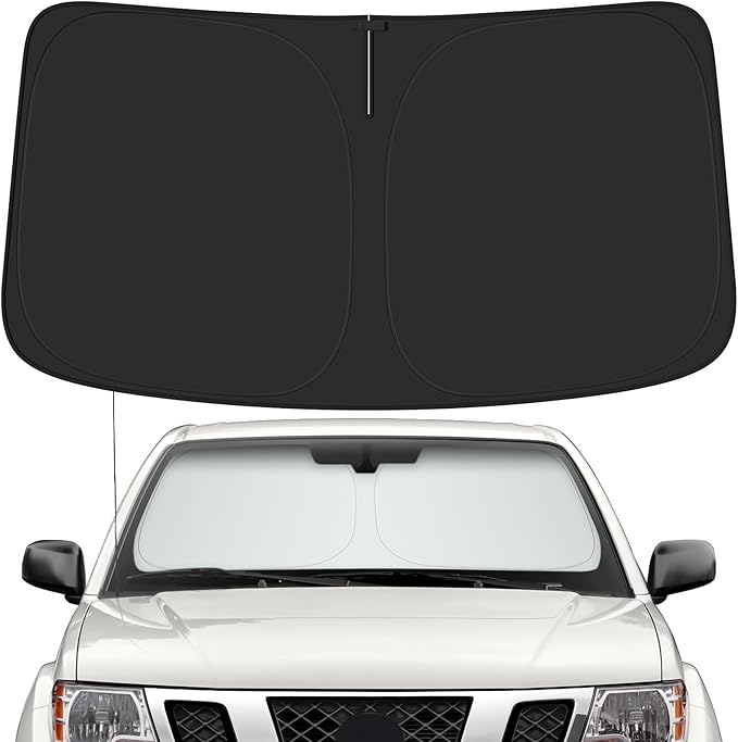 Car Windshield Sun Shade for Nissan 2005-2021 Frontier Accessories (OEM Design) Reflective Foldable Heat Insulation Sunshade for Ultimate Protection
