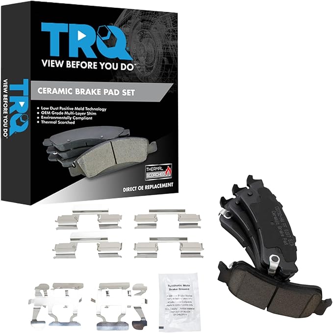 TRQ Rear Posi Ceramic Brake Pad Kit Set for Astro/Avalanche 1500 / Deville/Escalade/Escalade EXT/Safari/Sierra 1500 / Silverado 1500 / Tahoe/Yukon