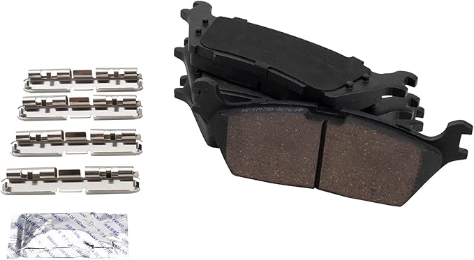 TRQ Rear Brake Pads Ceramic Hardware Compatible with 2015-2022 Ford F-150 2018-2022 Expedition 2018-2023 Lincoln Navigator