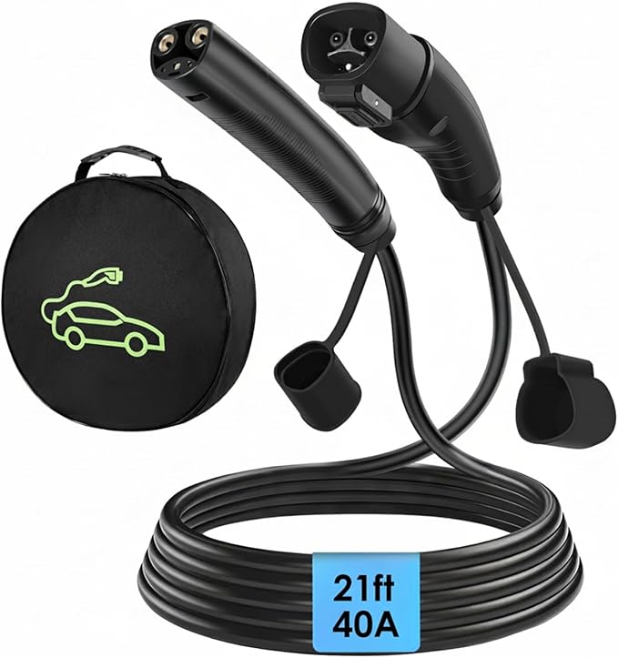 NACS Extension Cable Cord, Charging Extension Cable for Tesla, 21ft 40A 240V 9.6Kw, Compatible with Tesla & NACS Level 1 & Level 2 Mobile Charger Wall Connector for Model Y/X/3/S/Cyber-truck