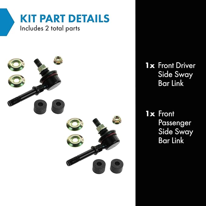 TRQ Front Sway Bar Stabilizer Link Set Compatible with 1995-1998 Nissan 200SX 1987-1988 300ZX 1990 Axxess 1985-1994 Maxima 1991-1993 NX 1988-1990 Pulsar NX 1985-2006 Sentra