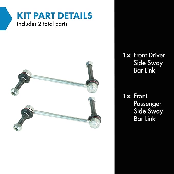 TRQ Front Driver and Passenger Side Sway Bar Link Set 2 Piece Compatible with 06-11 Mercedes-Benz ML350 06-07 ML500 07-09 GL320 07-12 GL450 08-12 GL550 09-12 R350 07-09 ML320 07-11 ML63 AMG