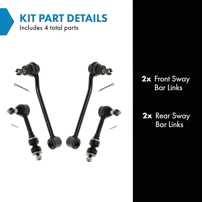 TRQ Sway Bar Stabilizer Link Set Front & Rear Compatible with 00-02 Ram 2500 Ram 3500
