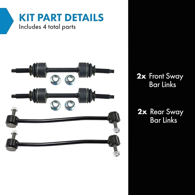 TRQ Front & Rear Sway Bar Stabilizer Link Set Compatible with 2011-2019 Ford F-250 Super Duty 2011-2016 F-350 Super Duty 2011-2015 F-450 Super Duty 2011-2014 F-550 Super Duty