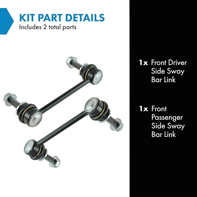 TRQ Front Driver and Passenger Side Sway Bar Link Set 2 Piece Compatible with 2008-2014 Cadillac CTS All Wheel Drive 2005-2011 STS 2004-2009 SRX