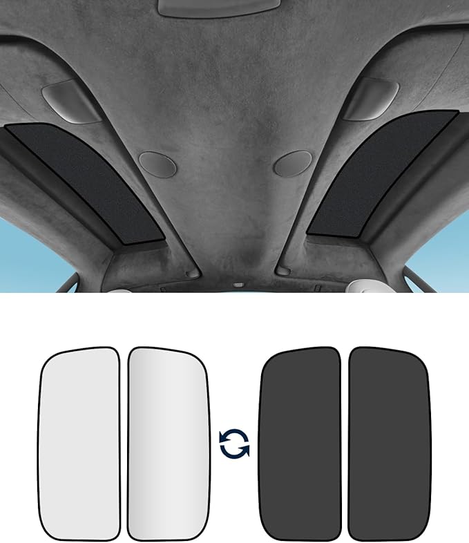 Roof Sunshade, Windshield Sunshade,Rear Windshield Sunshades,Glass Sunroof Shade UV Sun Blocking Heat Shade Comptatible with Tesla Model X 2015-2025