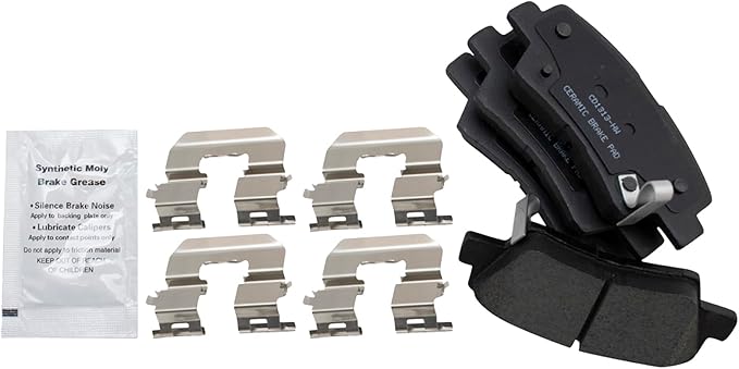 TRQ Rear Brake Pads Ceramic Compatible with 2010-2011 Hyundai Azera 2009-2010 Sonata 2007-2009 Kia Amanti 2010-2013 Soul