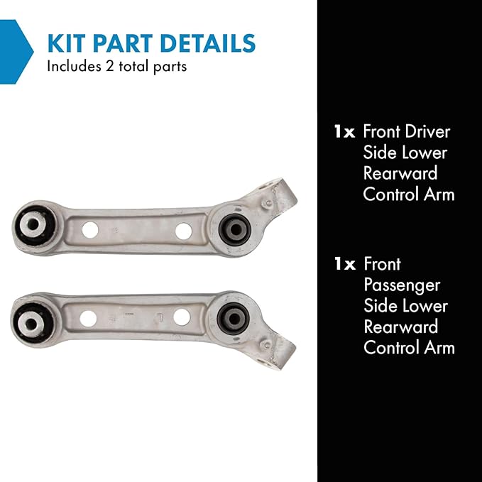 TRQ Front Lower Rearward Control Arm Set Driver and Passenger Side Compatible with 2017-2023 BMW 530i xDrive 2018-2020 530e 2021-2023 530e xDrive 2018 540d xDrive 2017-2023 540i xDrive