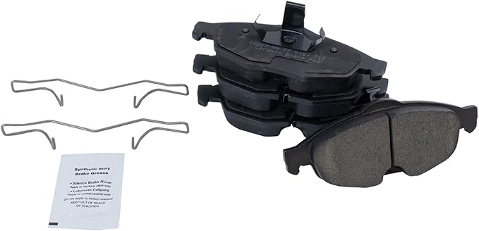 TRQ Front Brake Pads Ceramic Hardware Wear Sensor Compatible with 2001-2006 Chrysler Sebring 2001-2006 Dodge Stratus