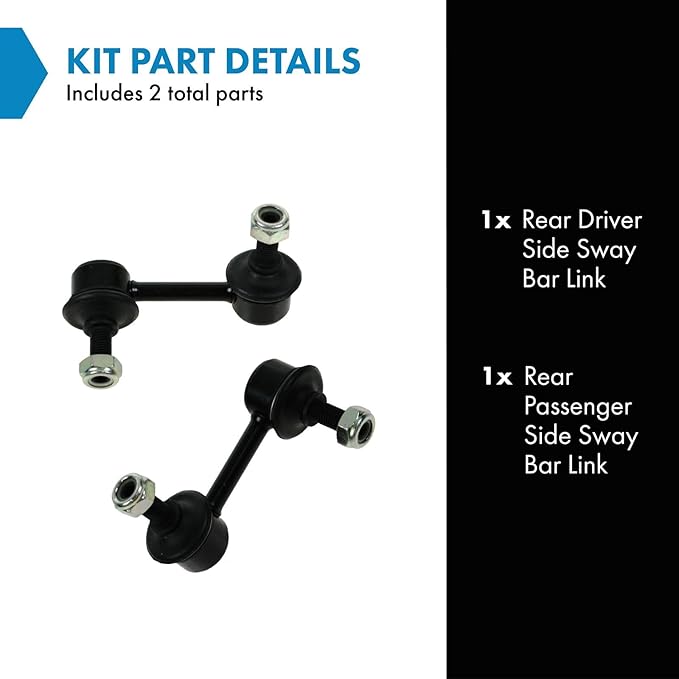 TRQ Rear Driver and Passenger Side Sway Bar Link Set 2 Piece Compatible with 02-05 Honda Civic EX LX 03-05 Civic Hybrid 02-05 Civic Value Package 05 Civic LX 05 Civic EX 01 Civic