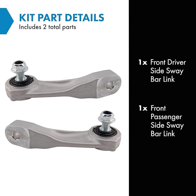 TRQ Front Driver and Passenger Side Sway Bar Link Set Compatible with 15-21 Mercedes-Benz C300 RWD 16-18 C350e RWD 15-21 C63 AMG RWD 15-21 C63 AMG S RWD 19-20 CLS450 RWD 17-19 E300 RWD 20-21 E350 RWD